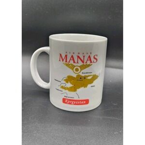 Closed Air Base Manas Mug Kyrgyzstan Military Map Ceramic Cup Bishkek‎ Rare